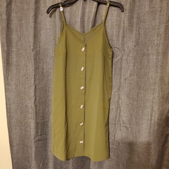 Spaghetti strap button down mini dress - Picture 5 of 6